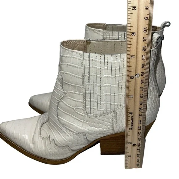 Sam Edelman Women's Ankle Booties Size 10M "Winona" White Leather Slip On - Picture 8 of 11